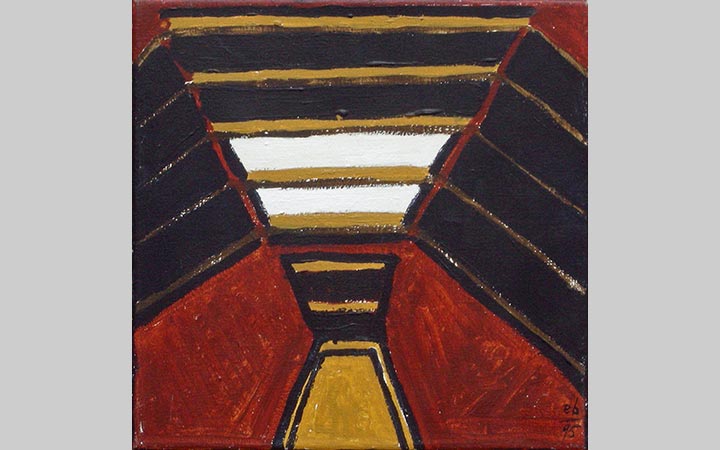  1995, Zandgroeve, acryl op doek, 24x24 cm