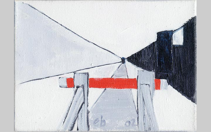  2002, Oude Rietlanden 1, acryl op doek, 18x13 cm