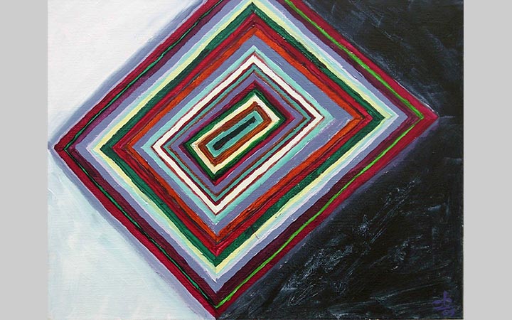  2005, Crazy carpet 2, acryl op doek, 50x40 cm