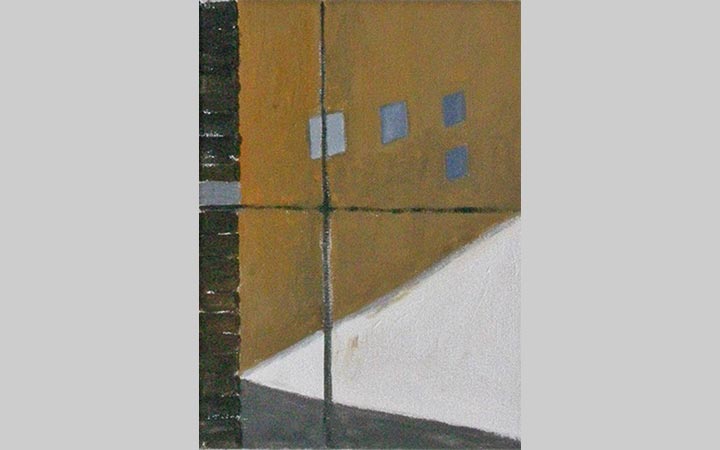  2011, Sneeuw in Zaandam 3, acryl op doek, 13x18 cm, particulier bezit